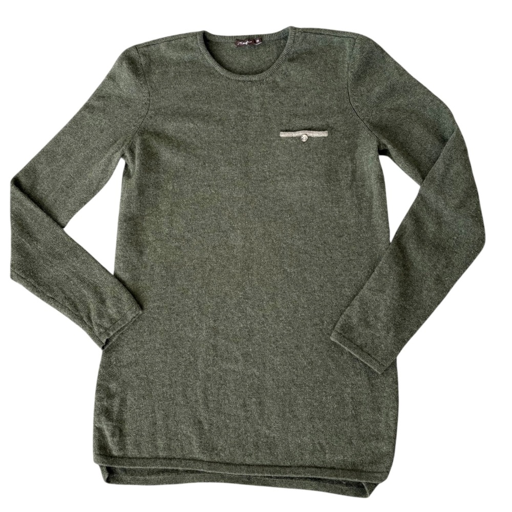 J.Mclaughlin 100% Cashmere Knit Sweater XS Army Green Soft Girl Earthy Quite Lux